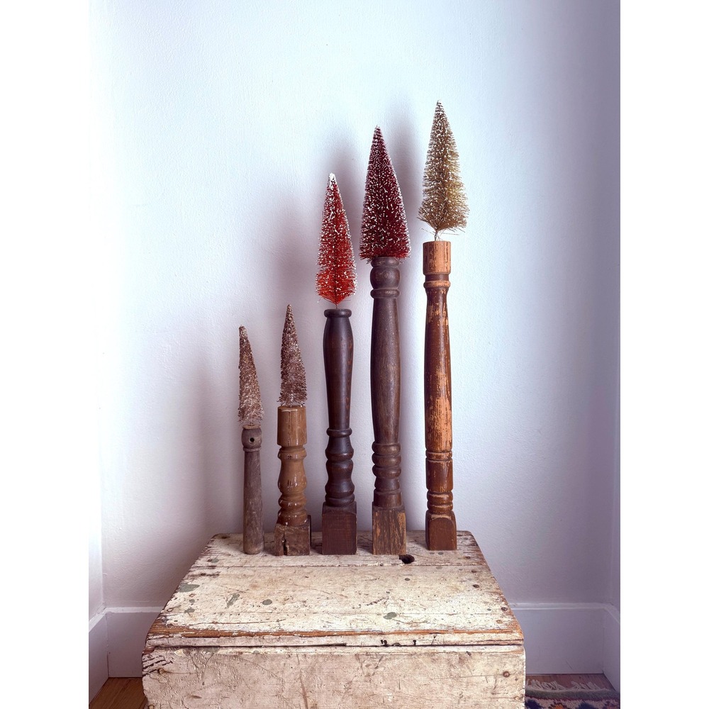 Repurposed‎ Staircase Pedestal Christmas Trees Pipe Cleaner Handmade Holiday